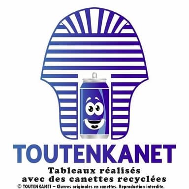 Tableaux réalisés avec des canettes recyclées.