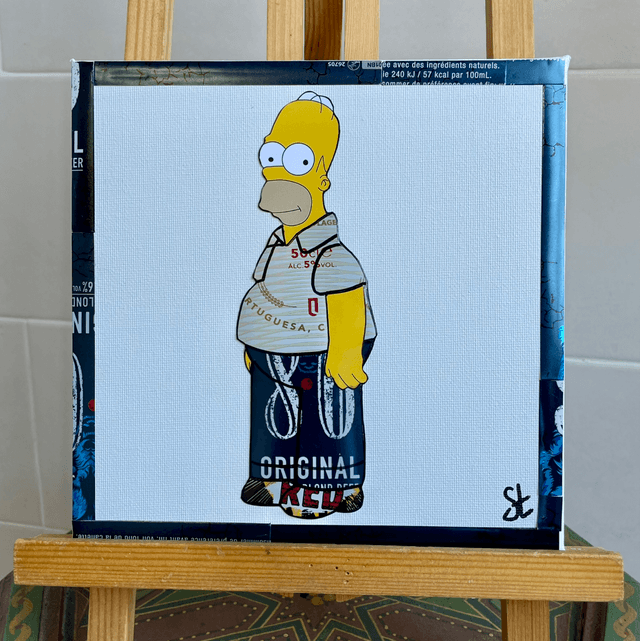 Tableau Homer Simpson 20x20 cm